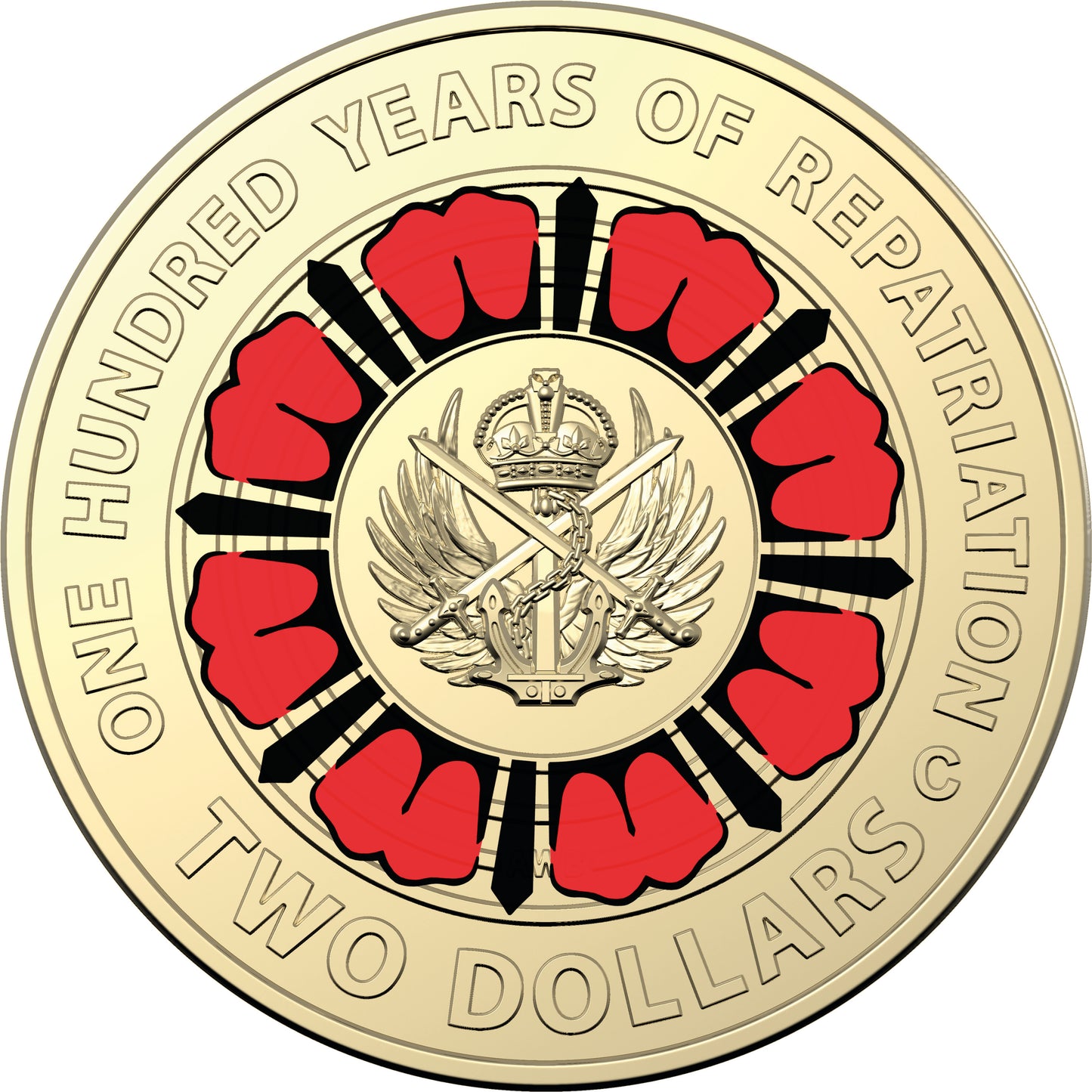 2019 $2 Bringing Them Home A Hundred Years of Repatriation 'C' Mintmark Coloured Uncirculated Coin