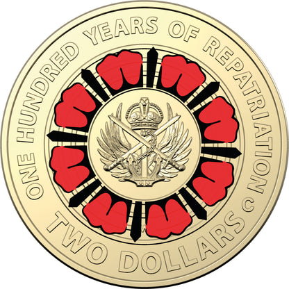 2019 $2 Bringing Them Home A Hundred Years of Repatriation 'C' Mintmark Coloured Uncirculated Coin