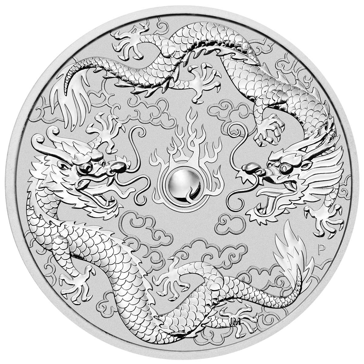 2019 $1 Mythical Creatures Double Dragon 1oz Silver BU Coin