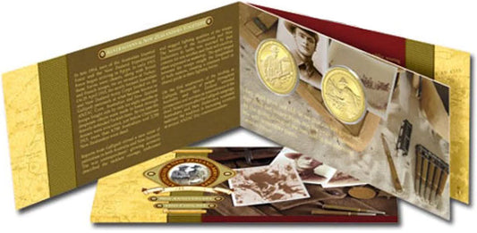 2005 $1 Australia and New Zealand Army Corps 90th Anniversary AlBr Proof 2 Coin Set