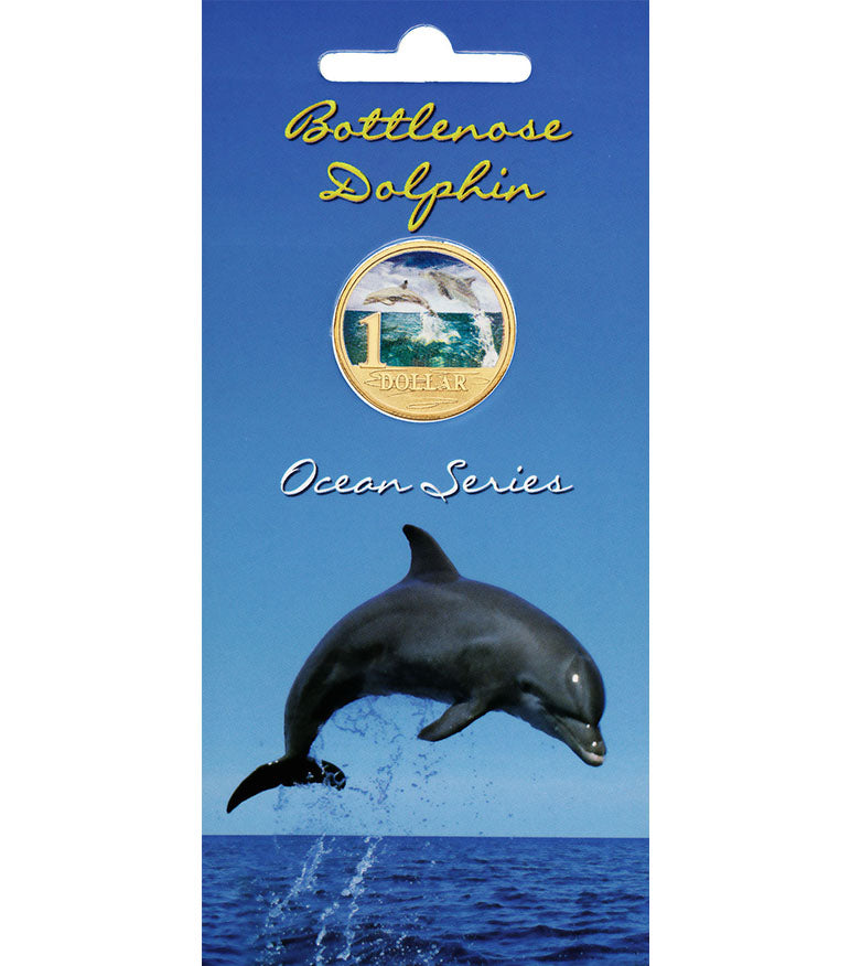 2006 $1 Ocean Series Bottlenose Dolphin Coloured Uncirculated Coin