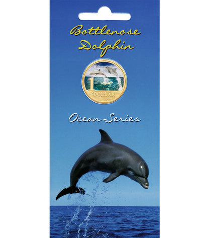 2006 $1 Ocean Series Bottlenose Dolphin Coloured Uncirculated Coin