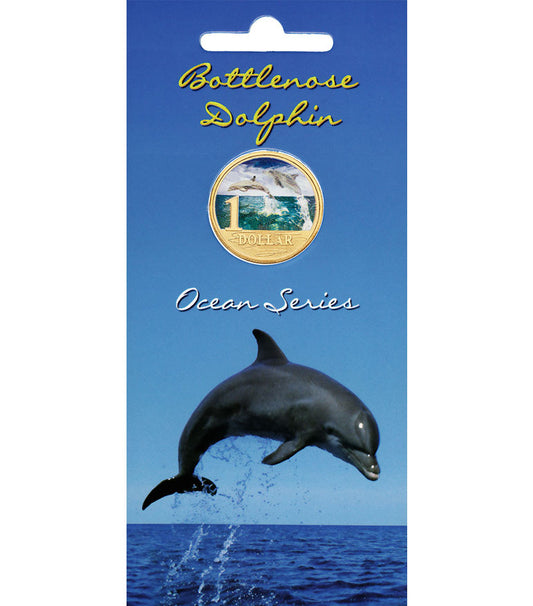 2006 $1 Ocean Series Bottlenose Dolphin Coloured Uncirculated Coin