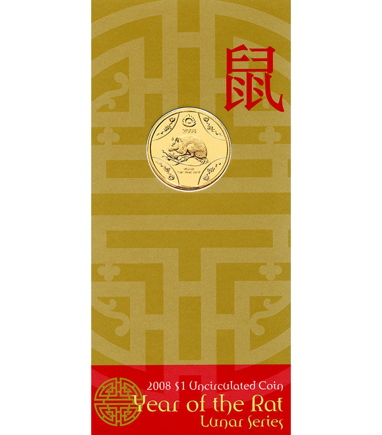 2008 $1 Year of The Rat Uncirculated Coin