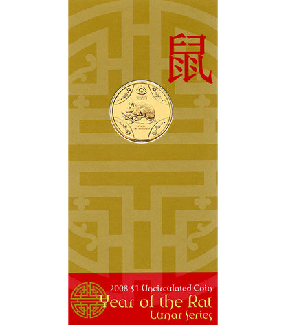 2008 $1 Year of The Rat Uncirculated Coin