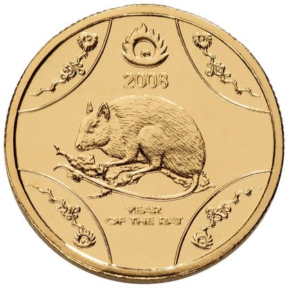 2008 $1 Year of The Rat Uncirculated Coin