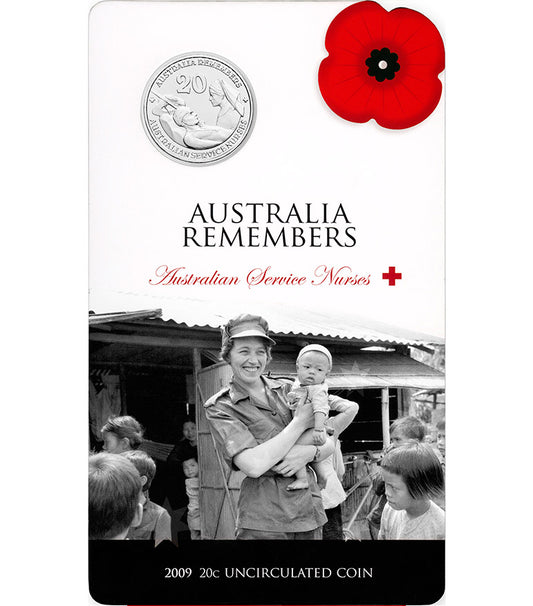2009 20c Australia Remembers Australia Service Nurses Uncirculated Coin