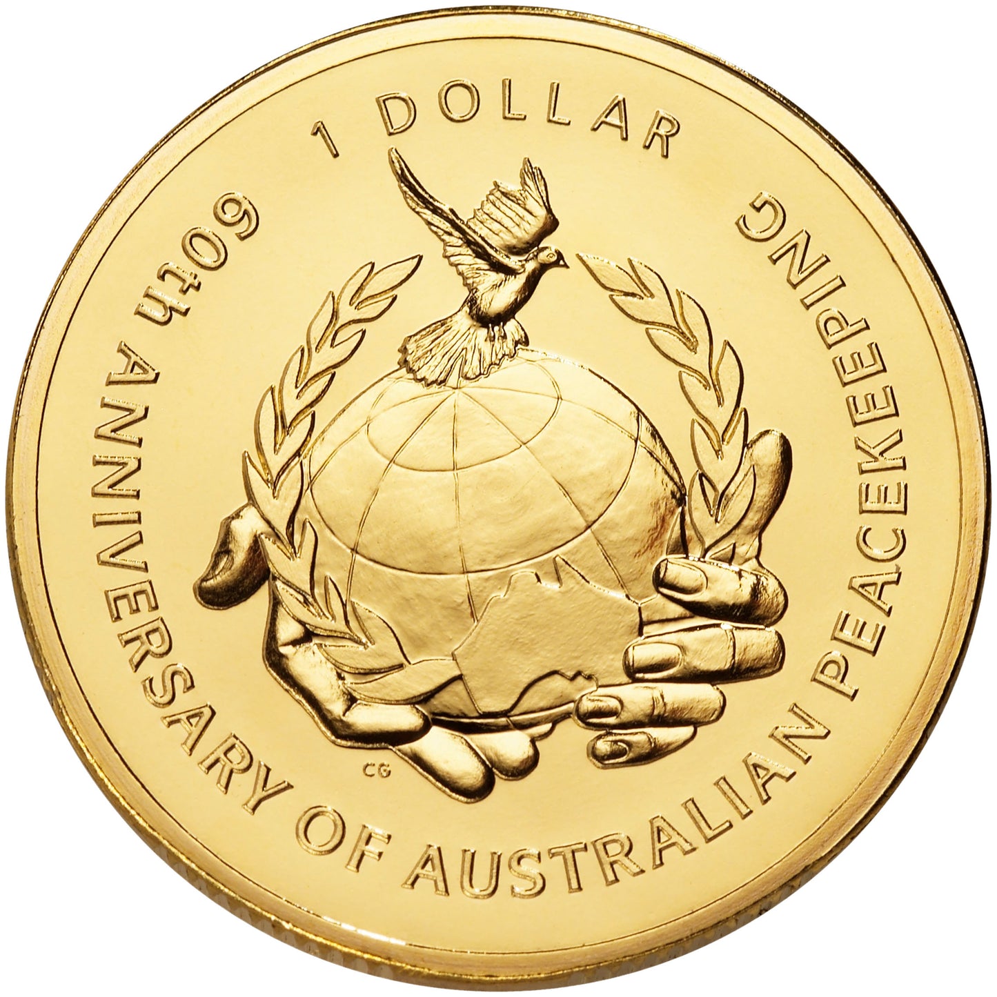 2007 $1 60th Anniversary of Australian Peacekeeping Uncirculated Coin