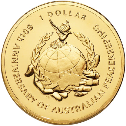 2007 $1 60th Anniversary of Australian Peacekeeping Uncirculated Coin