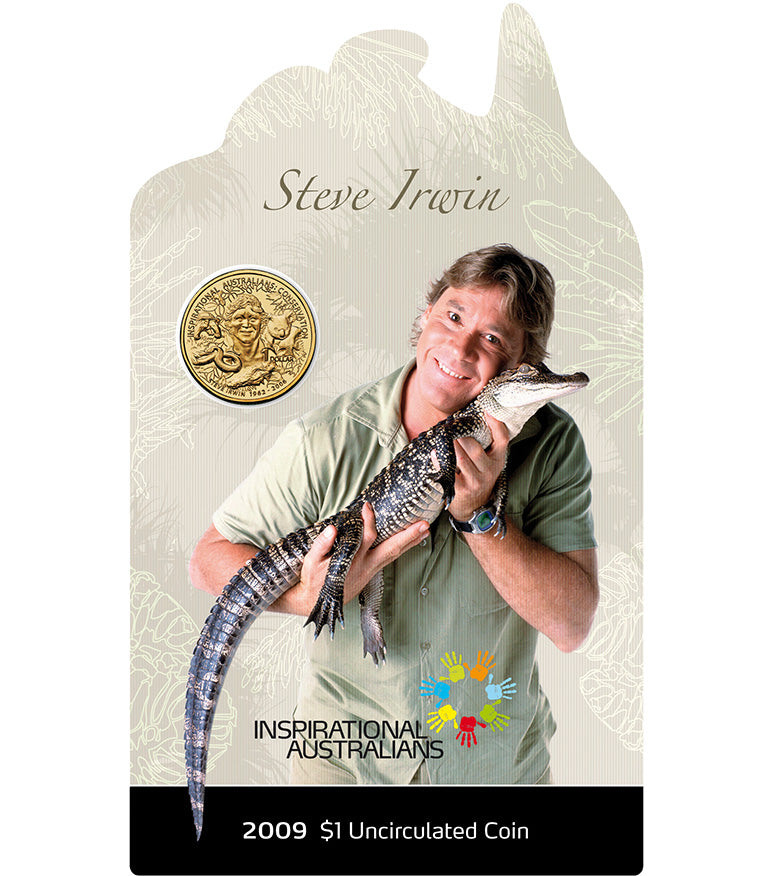 2009 $1 Inspirational Australians Steve Irwin Uncirculated Coin