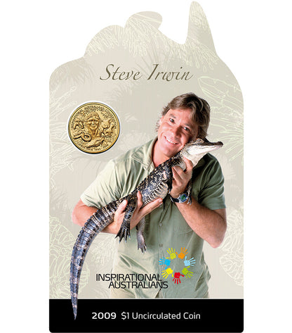 2009 $1 Inspirational Australians Steve Irwin Uncirculated Coin