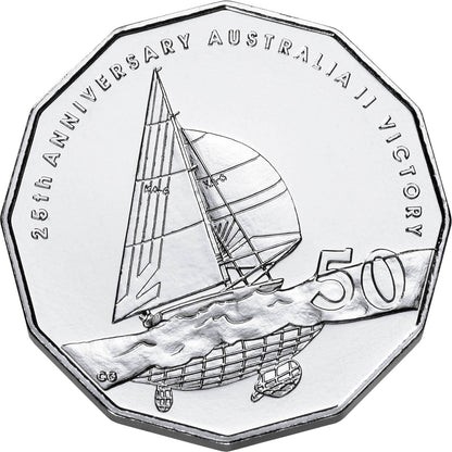 2008 50c 25th Anniversary of America's Cup Victory Australia II Uncirculated Coin