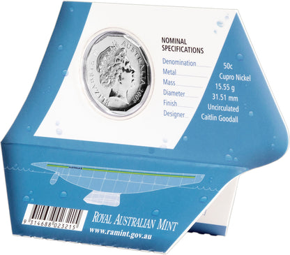 2008 50c 25th Anniversary of America's Cup Victory Australia II Uncirculated Coin