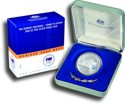 2004 $5 Sydney To Athens Silver Proof Coin