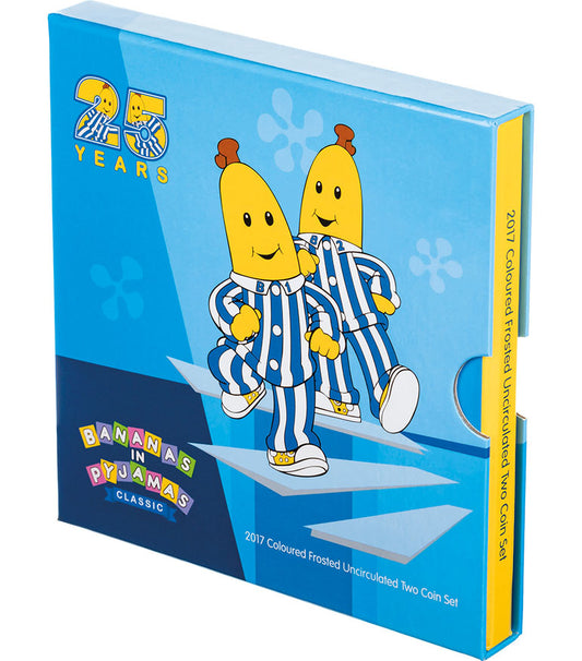 2017 25th Anniversary of Bananas In Pyjamas Coloured Uncirculated 2 Coin Set