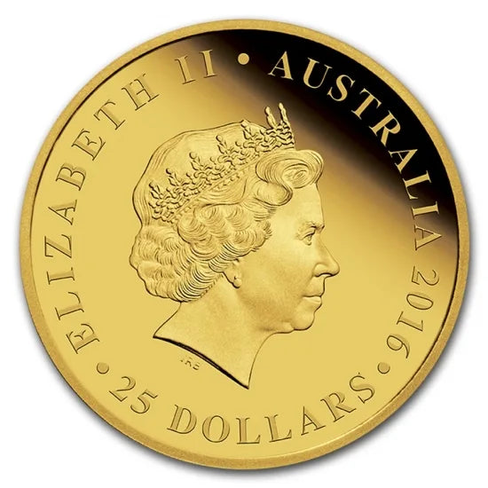 2016 $25 90th Birthday Her Majesty Queen Elizabeth II 1/4oz Gold Proof Coin