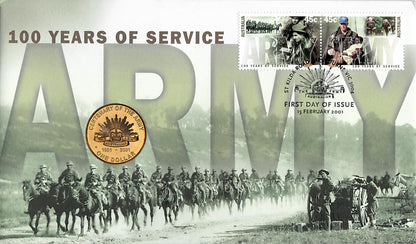2001 $1 Army 100 Years of Service PNC