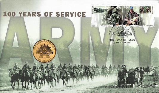 2001 $1 Army 100 Years of Service PNC