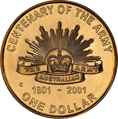 2001 $1 Army 100 Years of Service PNC