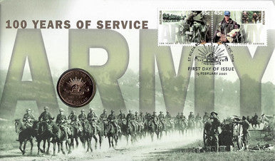 2001 $1 Army 100 Years of Service PNC