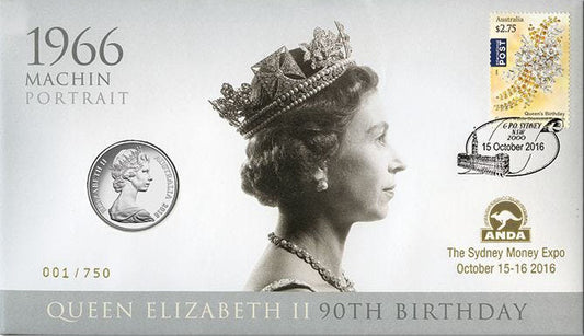2016 20c ANDA Sydney Queen Elizabeth 90th Birthday Machin Portrait PNC