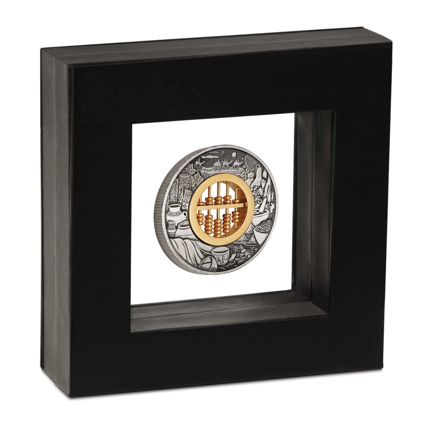 Tuvalu 2019 $2 Abacus Selectively Gold Plated 2oz Silver Antiqued Coin