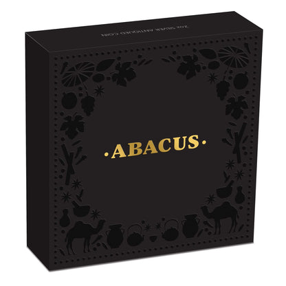 Tuvalu 2019 $2 Abacus Selectively Gold Plated 2oz Silver Antiqued Coin