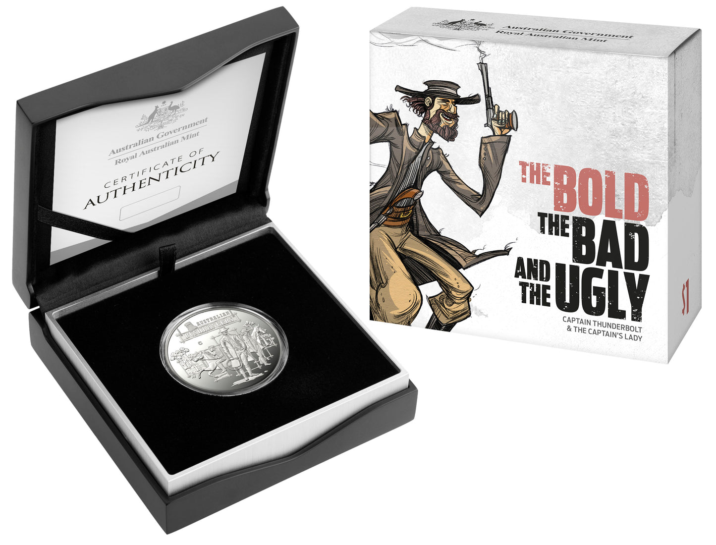 2019 $1 Australian Bushrangers The Bold The Bad and The Ugly 'C' Mintmark Silver Proof Coin