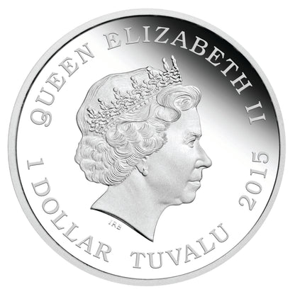 Tuvalu 2016 $1 Star Trek Spock 1oz Silver Coloured Proof Coin