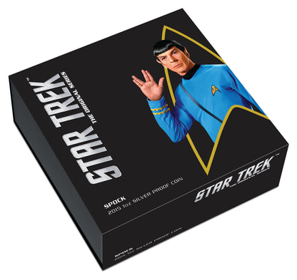 Tuvalu 2016 $1 Star Trek Spock 1oz Silver Coloured Proof Coin