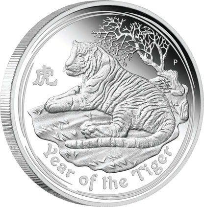 2010 $1 Lunar Year of The Tiger 1oz Silver Proof Coin