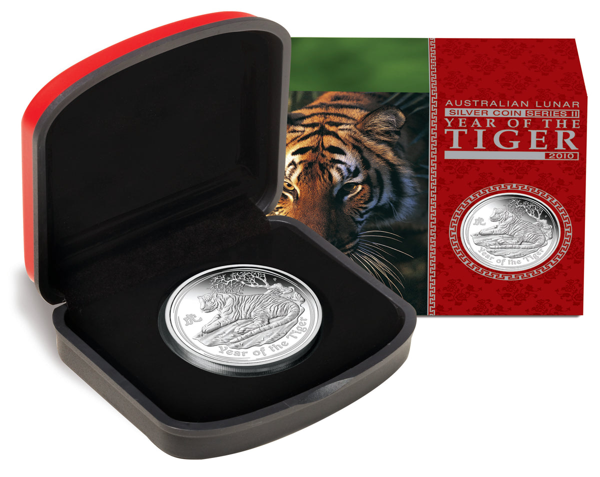 2010 $1 Lunar Year of The Tiger 1oz Silver Proof Coin