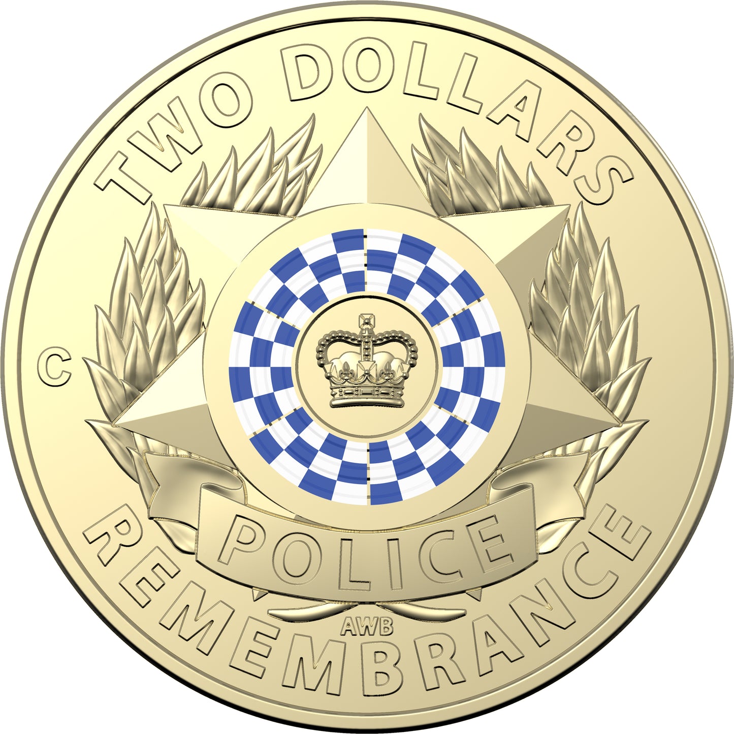 2019 $2 National Police Remembrance Day 30th Anniversary 'C' Mintmark Coloured Uncirculated Coin