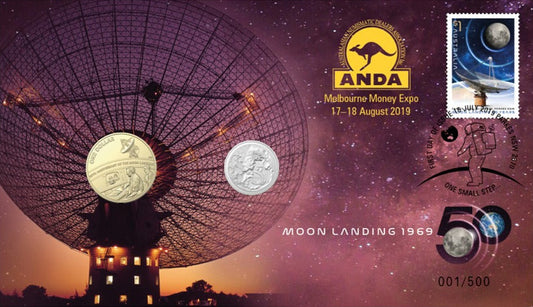 2019 ANDA Melbourne Moon Landing 50th Anniversary 2 Coin PNC