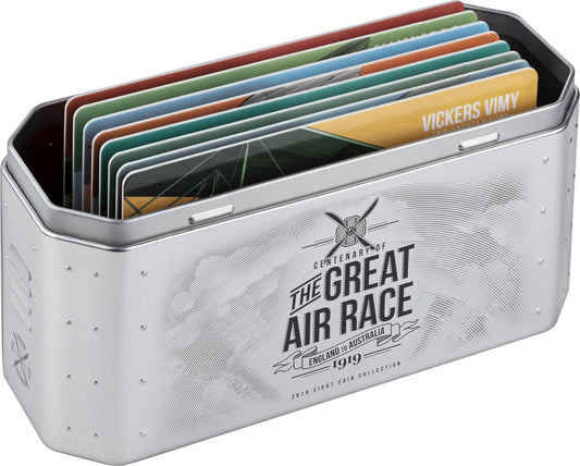 2019 $1 Centenary of The Great Air Race England To Australia 8 Coin Set