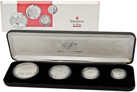 1988 Masterpieces In Silver 4 Coin Proof Set