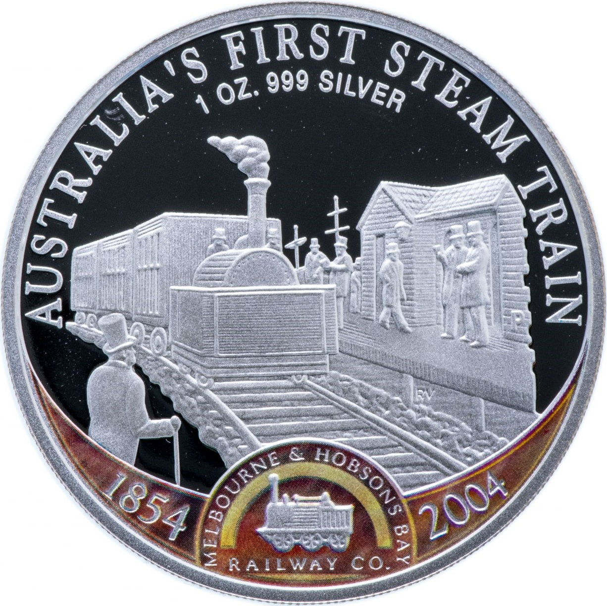 Cook Islands 2004 $1 Australia's First Steam Train 1oz Silver Proof Coin