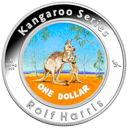 2009 $1 Kangaroo Great Australian Artist In Colour 1oz Silver Coloured Proof 3 Coin Set