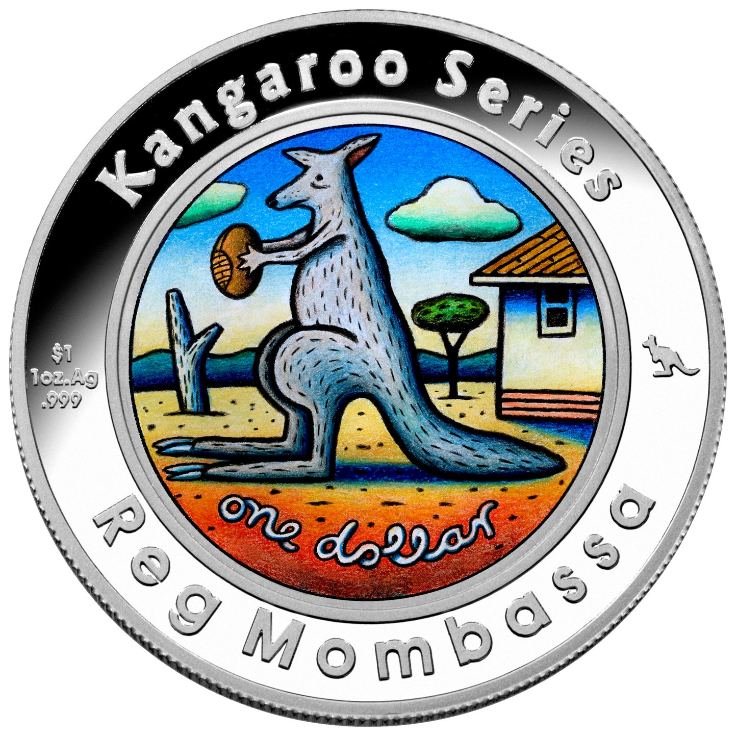 2009 $1 Kangaroo Great Australian Artist In Colour 1oz Silver Coloured Proof 3 Coin Set