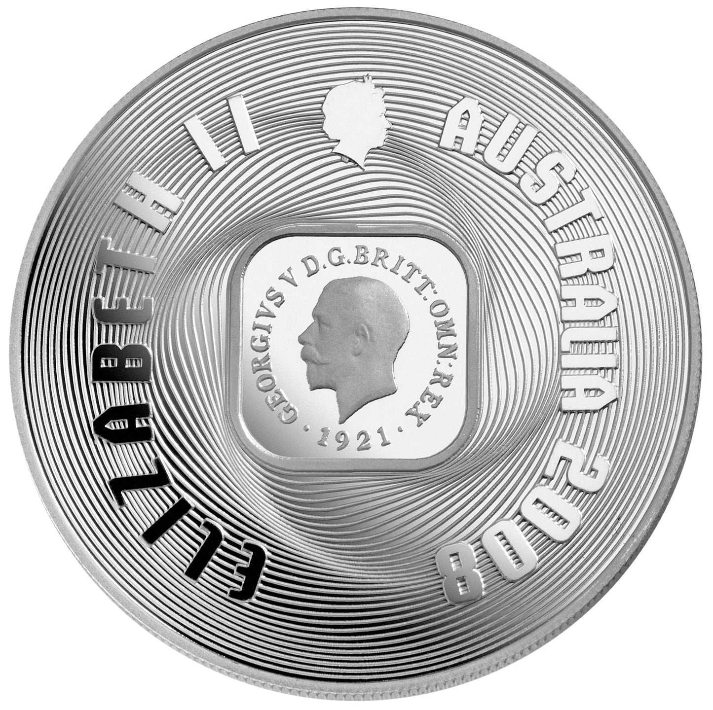 2008 $1 1921 Kookaburra Square Penny Silver Proof Coin