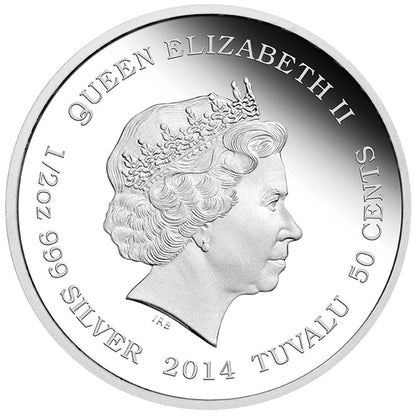 Tuvalu 2014 50c Mother's Love Brown Bear 1/2oz Silver Coloured Proof Coin