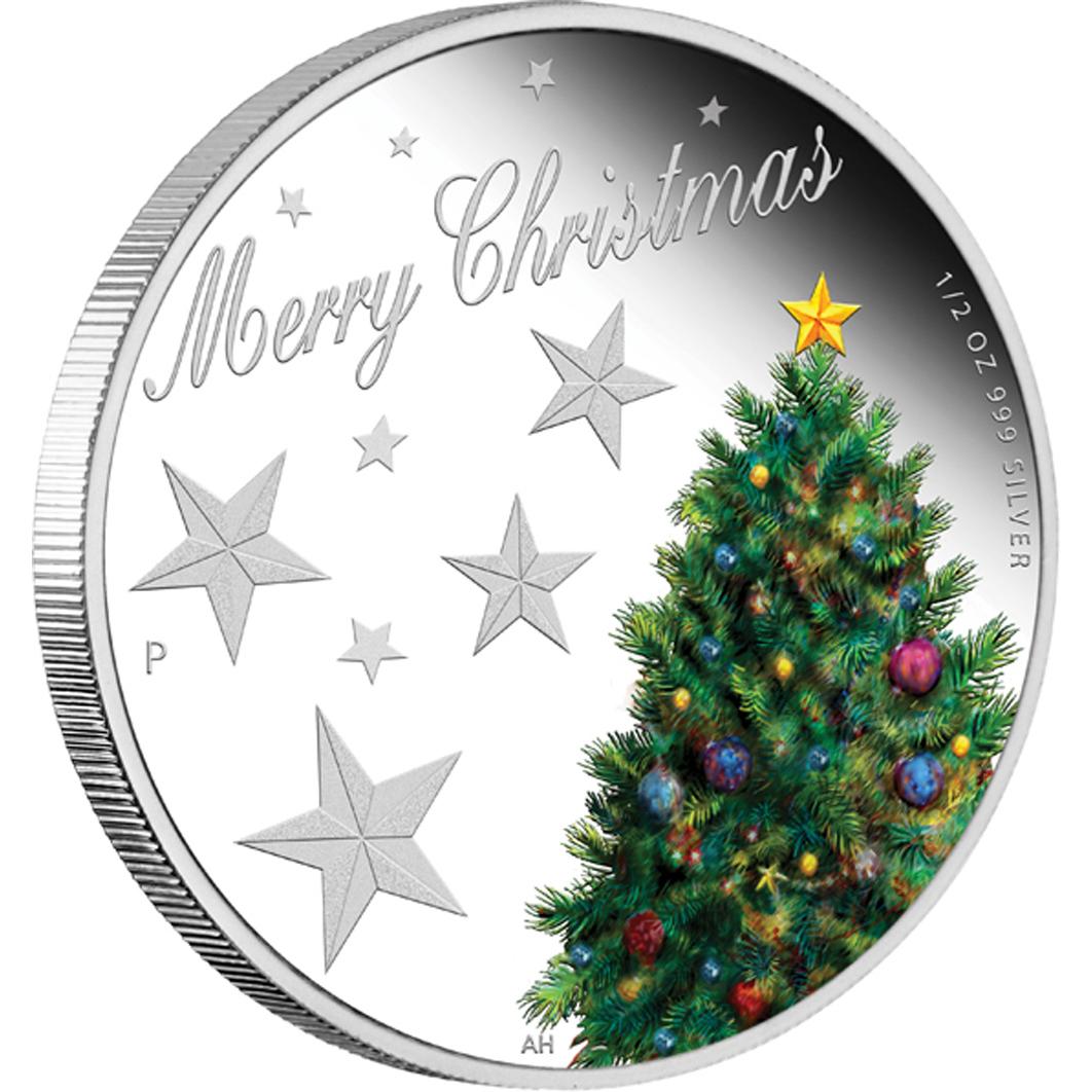 2013 50c Merry Christmas 1/2oz Silver Coloured Proof Coin