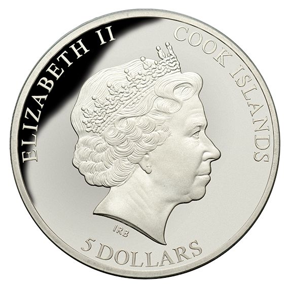 Cook Islands 2015 $5 World of Parrots Rainbow Lorikeet Silver Coloured 3D Coin