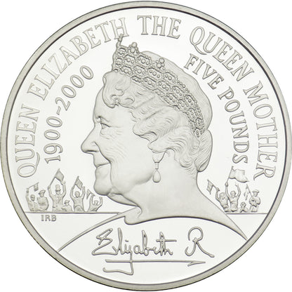UK 2000 £5 Queen Elizabeth The Queen Mother Centenary Year Silver Proof