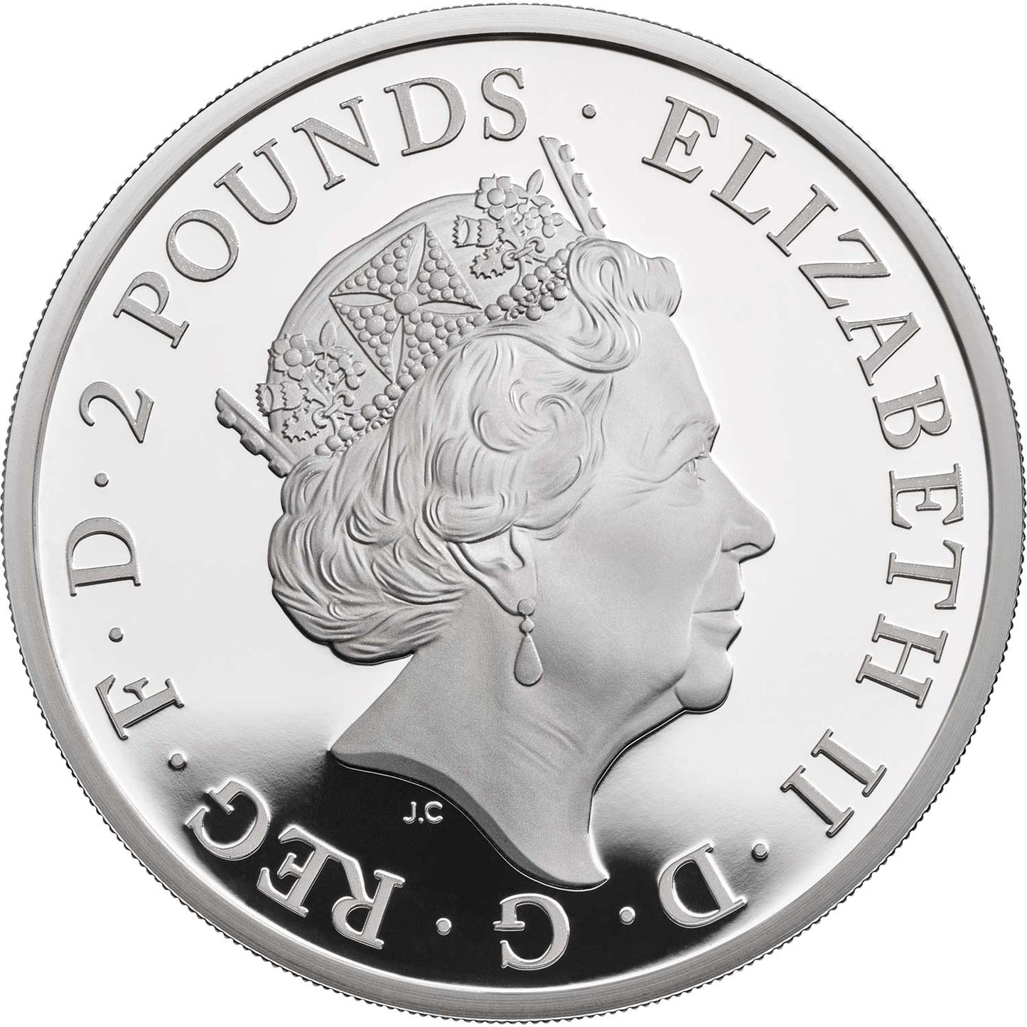 UK 2019 £2 The Queen's Beasts The Yale of Beaufort 1oz Silver Proof Coin