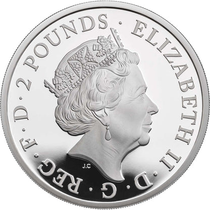 UK 2019 £2 The Queen's Beasts The Yale of Beaufort 1oz Silver Proof Coin