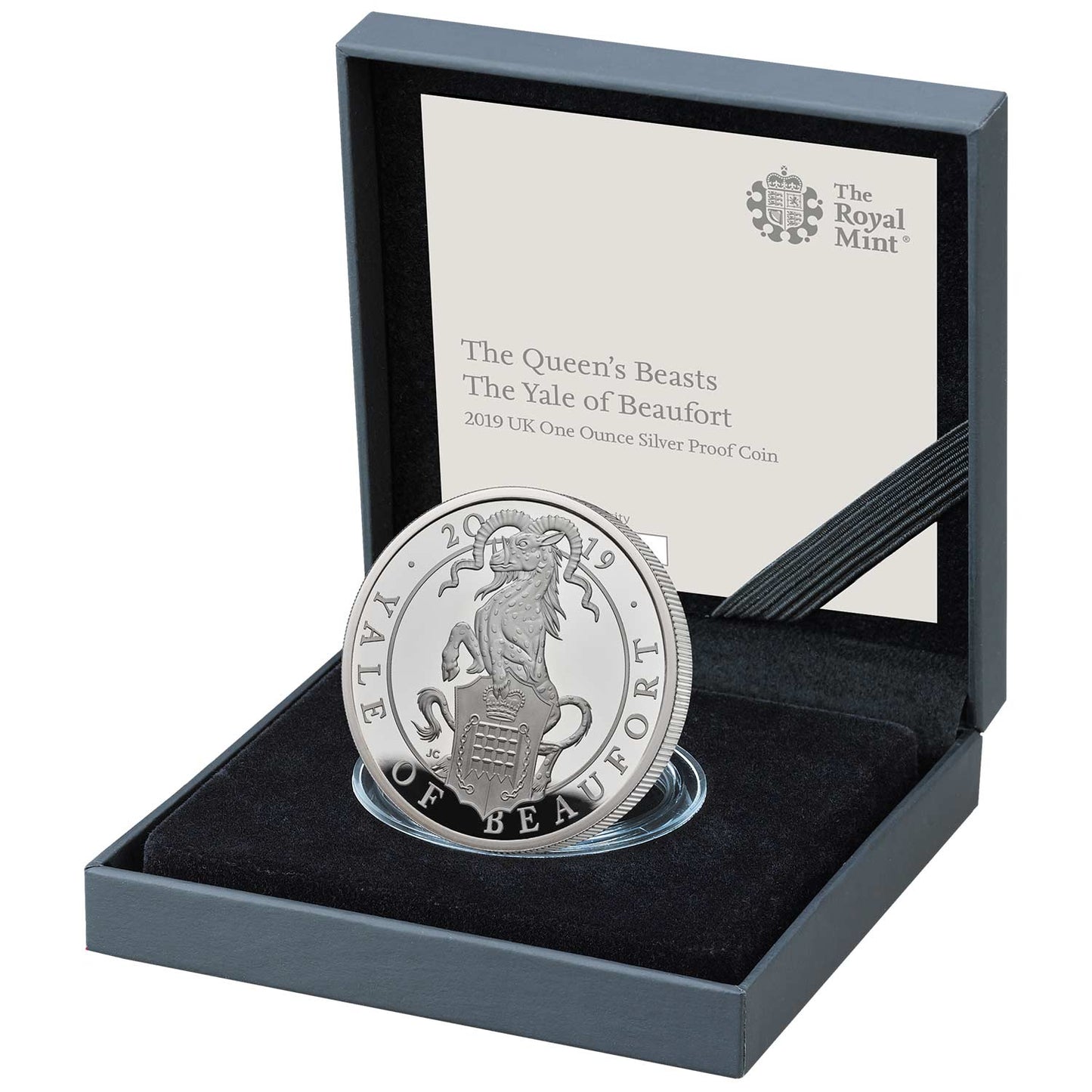 UK 2019 £2 The Queen's Beasts The Yale of Beaufort 1oz Silver Proof Coin