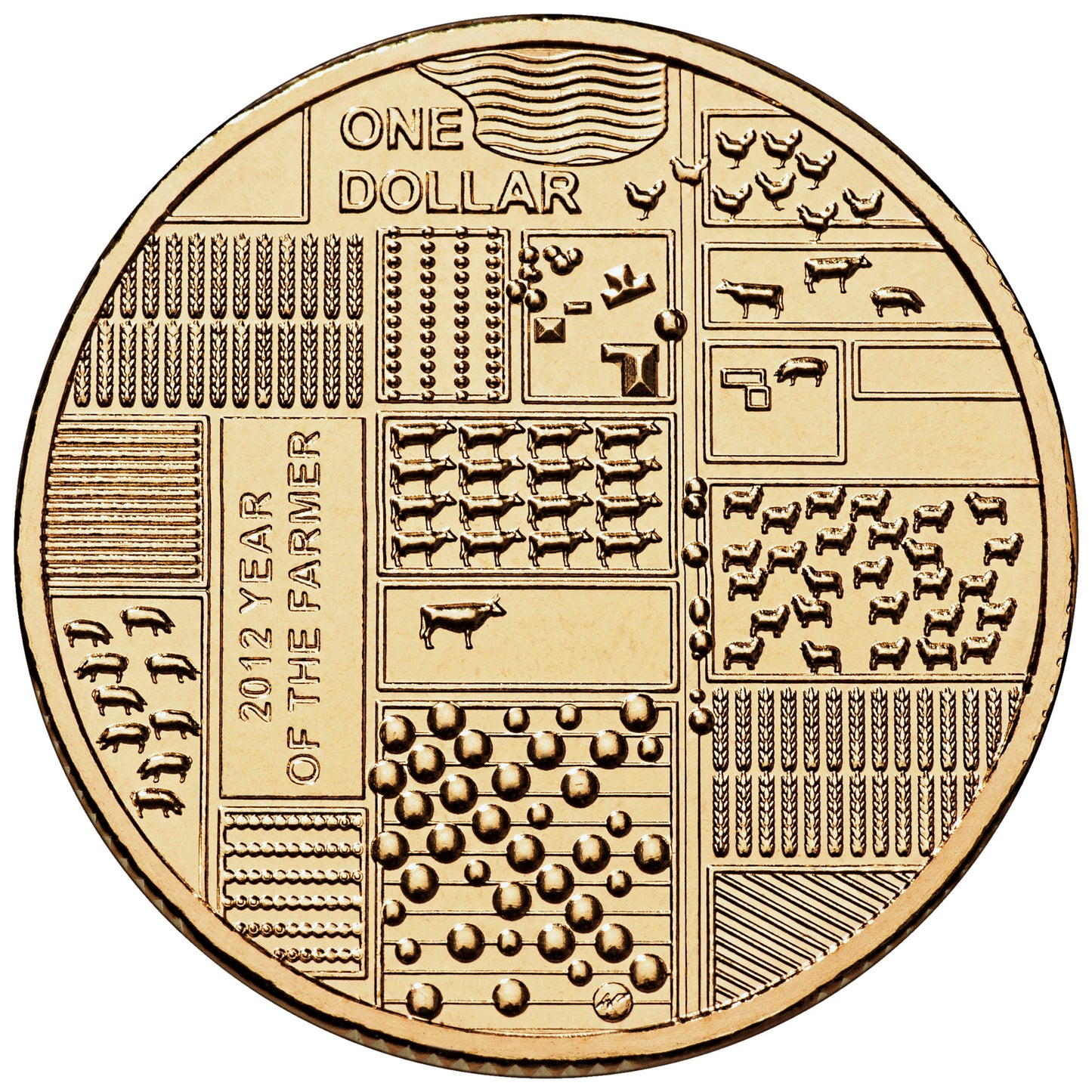 2012 $1 Australian Year of The Farmer Uncirculated Coin