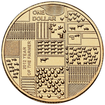 2012 $1 Australian Year of The Farmer Uncirculated Coin