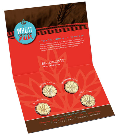 2012 $1 Wheat Sheaf Uncirculated 4 Coin Set